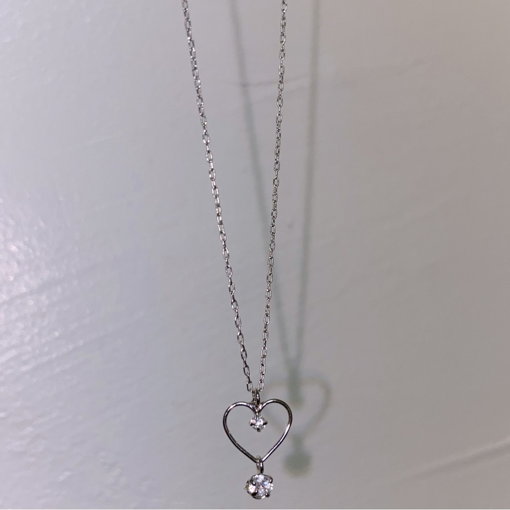 Silver Heart Pendant Delicate Necklace